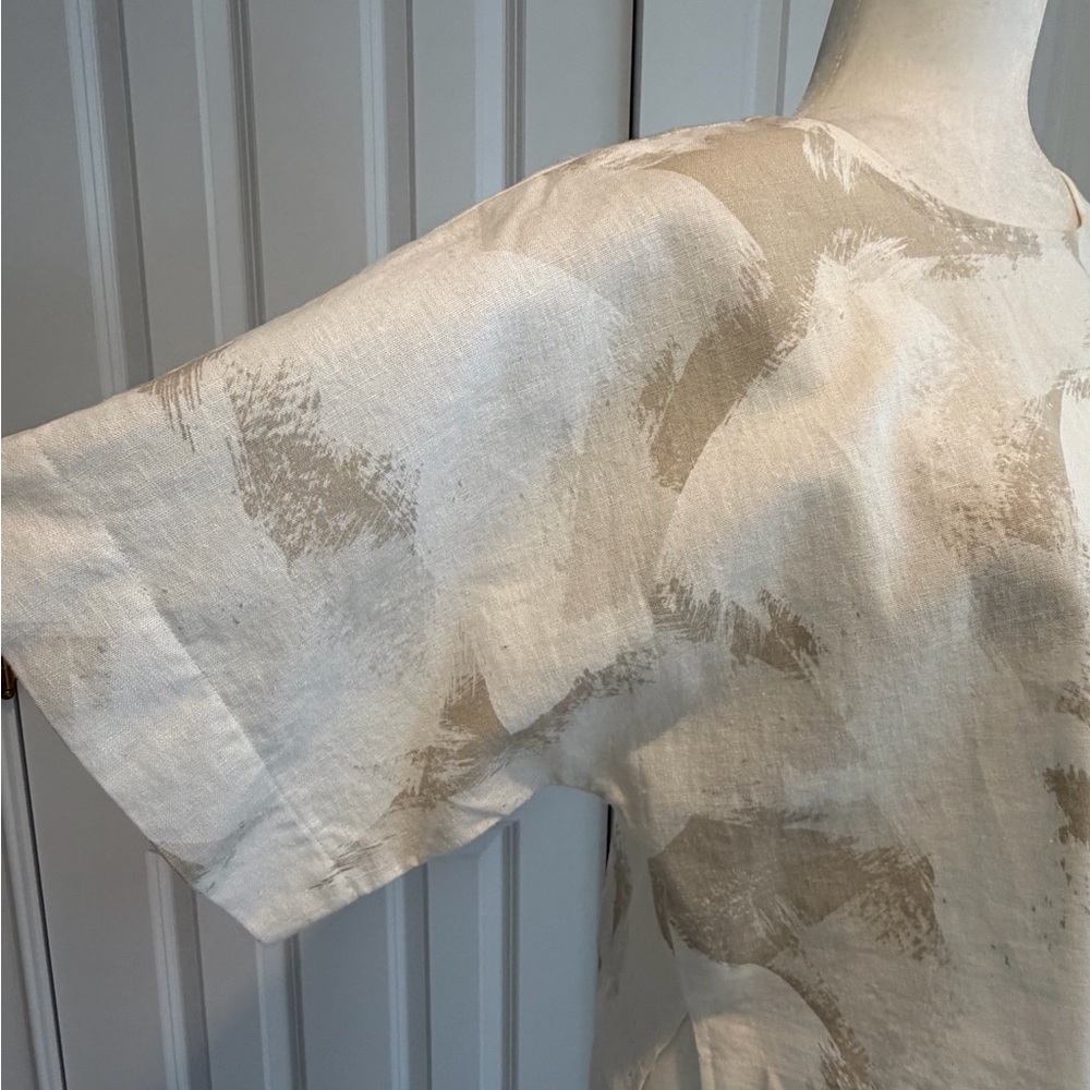 DKNY Top Taupe/Cream Cropped Boxy Top Size S - Picture 6 of 7